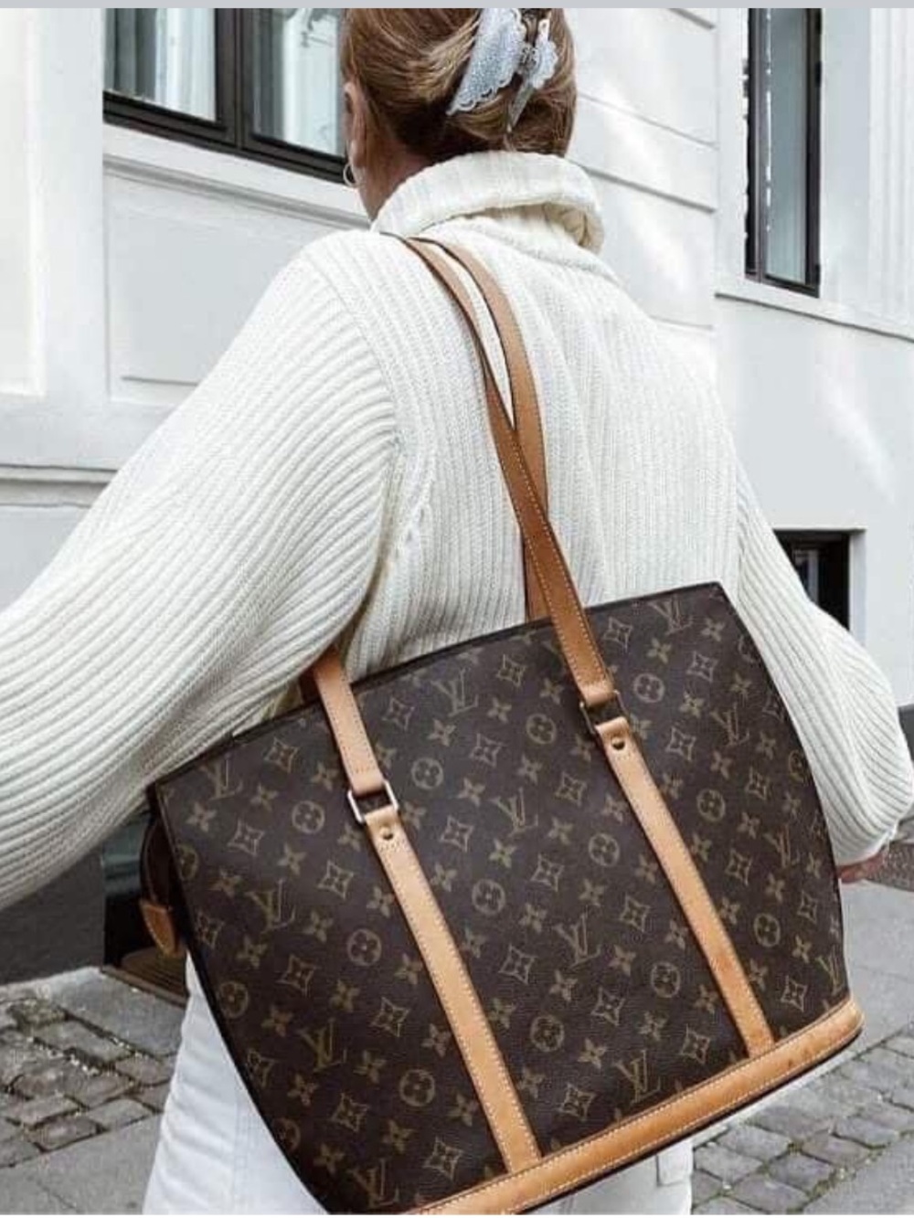 Authentic Louis Vuitton Babylone tote bag M51102 brown monogram LV canvas